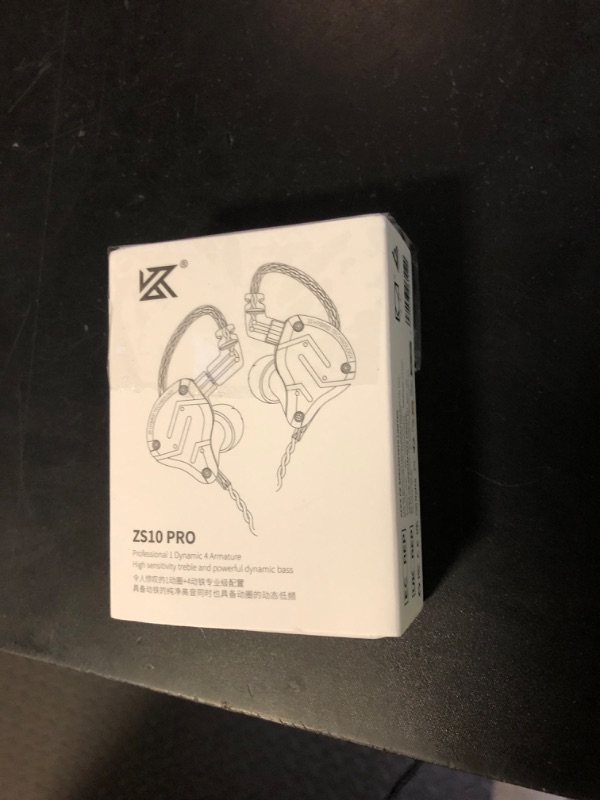 Photo 1 of Linsoul KZ ZS10 Pro, 4BA+1DD 5 Driver in Ear Monitor, HiFi Wired Earbuds, Gaming Earbuds, Hybrid IEM Earphones with Stainless Steel Faceplate, Detachable Cable for Musician (Without Mic, Purple)