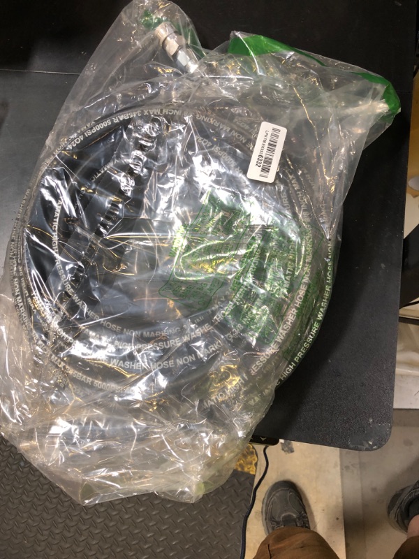 Photo 1 of YAMATIC 3/8" Pressure Washer Hose 50FT with Stainless Steel Quick Connector, 5000PSI Rubber Power Washer Replacement Hose, Steel Wire Braided, Compatible with Simpson, Craftsman, Champion