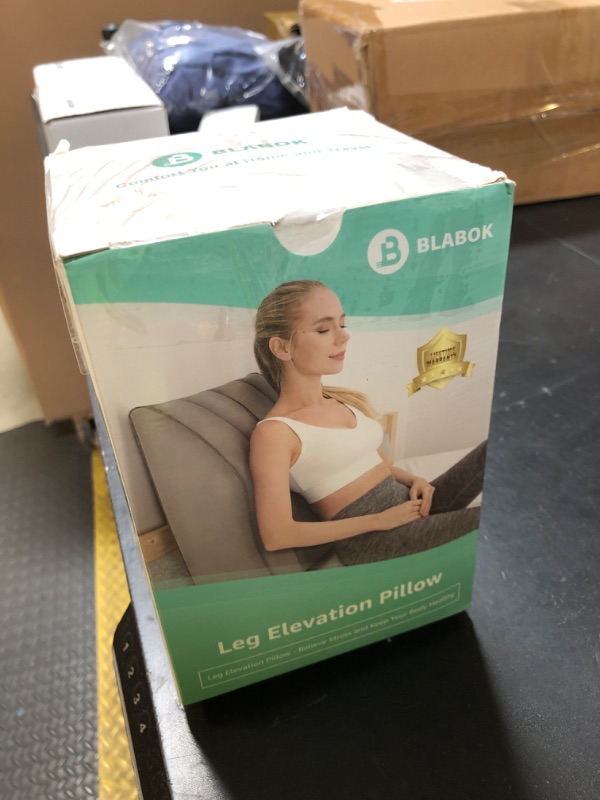 Photo 1 of BLABOK Wedge Pillow for Sleeping - Inflatable Leg Elevation Pillow for Swelling,Circulation,Leg & Back Pain Relief,Leg Support Polyvinyl Chloride Pillow for After Aurgery,Hip,Foot,Ankle Recovery