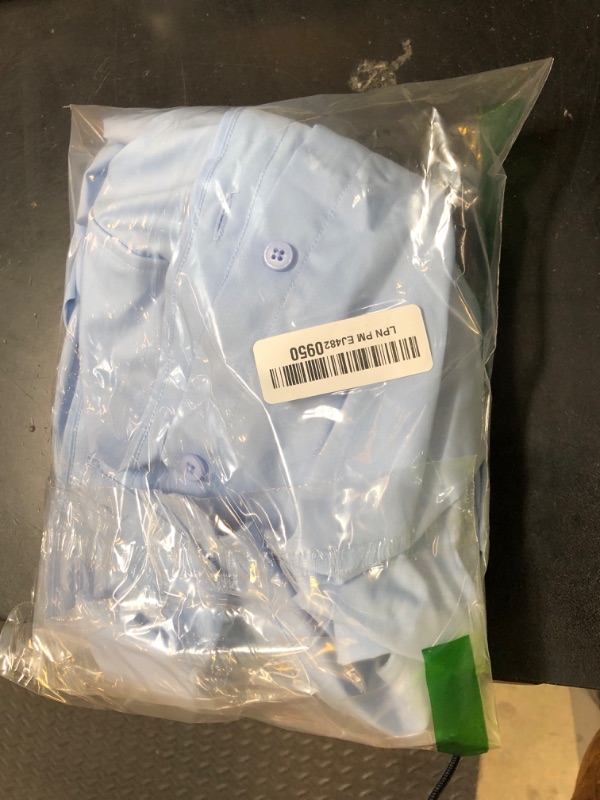 Photo 1 of Alimens & Gentle Mens Short Sleeve Dress Shirt Wrinkle Free Solid Casual Button Down Shirts for Summer Business Wedding,Light Blue,M