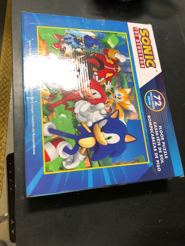 Photo 1 of Sonic the Hedgehog Floor Puzzle for Kids Set - Bundle with 72 Piece Sonic Floor Puzzle, Stickers, Tattoos, More | Sonic Jigsaw Puzzles for Kids Ages 4-8