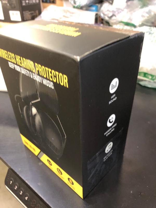 Photo 1 of Kalence Bluetooth 5.4 Hearing Protection with 120H Working Time, 30dB Safety Earmuffs, Rechargeable Ear Protection Headphones with Mic for Mowing, Workshops, Construction, Snowblowing, Black