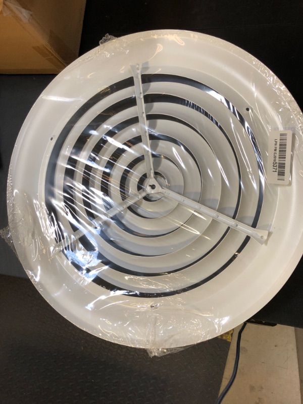 Photo 1 of Fits 12 Inch Neck Air Duct | Steel Round Air Supply Diffuser for Ceiling by Handua | Round Diffuser Vent Cover | White | Outer Dimension: 15-15/16"