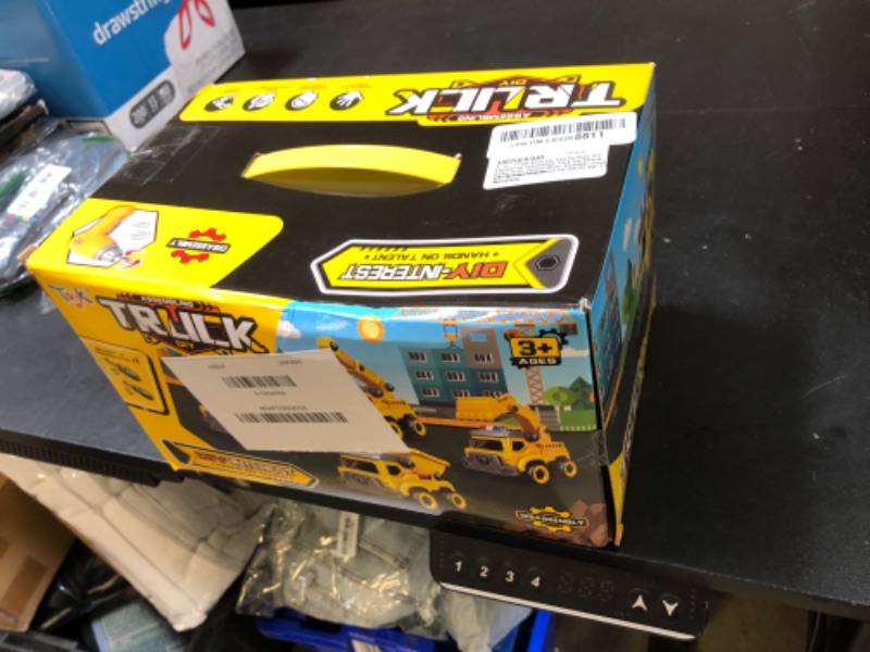 Photo 1 of 4-in-1 Take Apart Car Toys for Boys, DIY Engineering Construction Truck Toy Vehicle - Dump Truck, Cement Mixer, Excavator, Crane, Kids Building Educational Toy Gift for Age 3 4 5 6 7 8 Year Old Girls