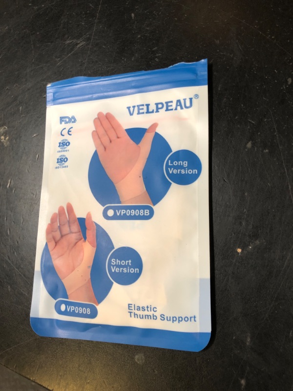 Photo 1 of Velpeau Thumb Compression Sleeve for Tendonitis (Pack of 2), Seamless Technology, Gloves Wraps for Arthritis Pain Relief for Women & Men, Splint Liner, Fits Both Hands (Khaki, Short Version, M)