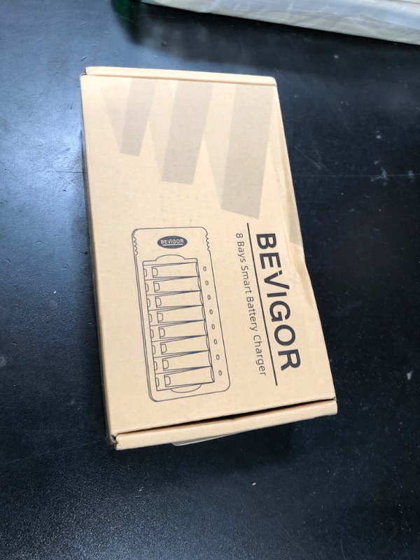 Photo 1 of BEVIGOR 8 Bay AA AAA Battery Charger, Independent Slot Charger with LED Light, USB High Speed Charging, for Ni-MH Ni-CD Rechargeable Batteries, No Adapter