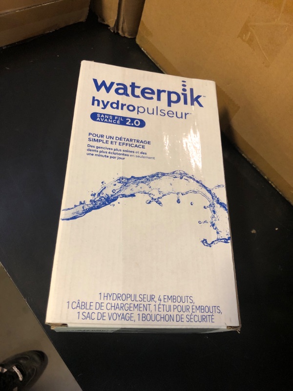 Photo 1 of Waterpik Cordless Advanced 2.0 Water Flosser For Teeth, Gums, Braces, Dental Care With Travel Bag and 4 Tips, ADA Accepted, Rechargeable, Portable, and Waterproof, Black WP-582, Packaging May Vary