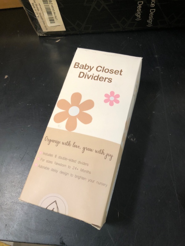 Photo 1 of eoscasely Baby Closet Divider - 3D Double-Sided Wooden Baby Wardrobe Baby Closet Organizer,Daisy design Nursery Decor Clothes Hanger Dividers for Sorting 8 Sizes from Newborn to 24+ Months