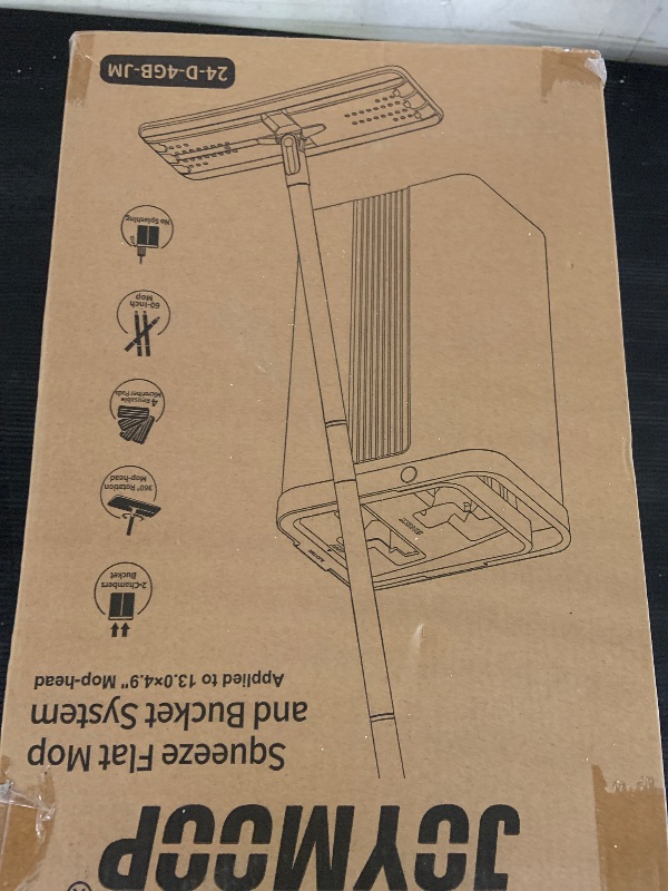 Photo 1 of JOYMOOP Mop and Bucket Set with Wringer, Flat Mops for Floor Cleaning, Wall Mop Cleaner with Long Handle, Hardwood Floor Mop with 4 Microfiber Pads