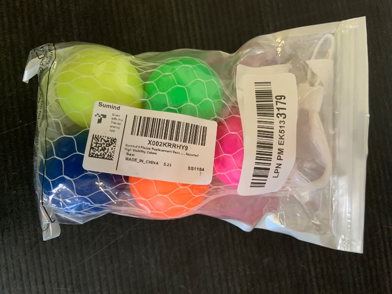Photo 1 of Sumind 5 Pieces Replacement Beach Balls Paddle Replacement Balls Extra Balls for Outdoor Activities, Assorted High Visibility Colors