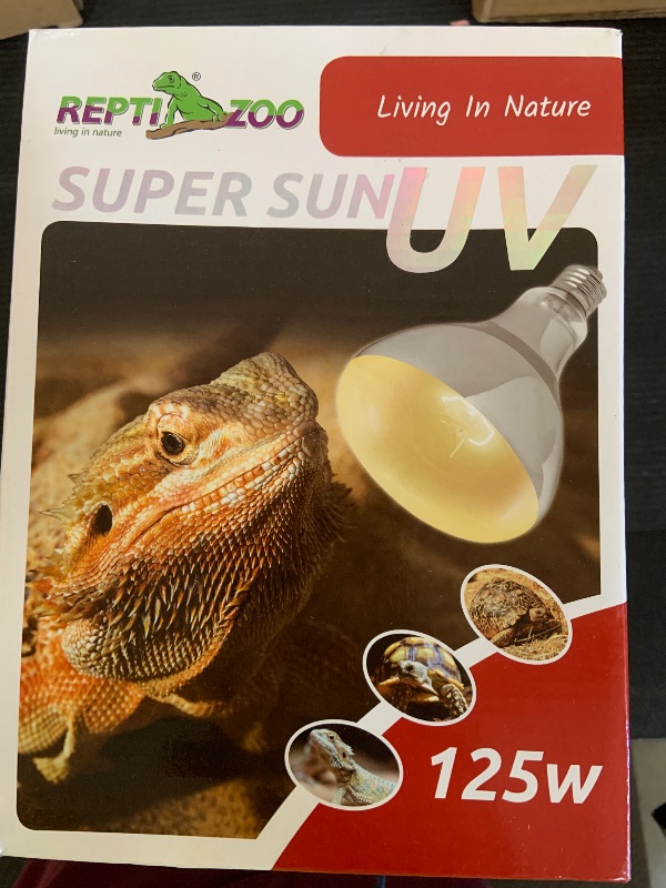 Photo 1 of REPTI ZOO 125W Reptile Heat Lamp Full Spectrum UVA UVB Reptile Sun Lamp Self-Ballasted Vapor Basking Spot Lamp/Bulb/Light for Reptile and Amphibian