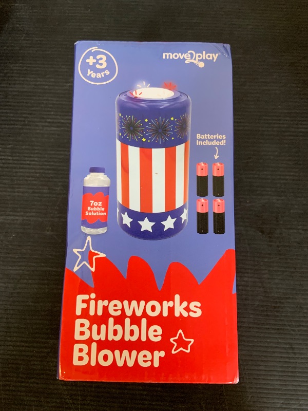 Photo 1 of Move2Play Bubble Blower | Bubble Machine | Bubble Toy for Toddlers, Boys and Girls | Indoor & Outdoor | Birthday Party | Summer Fun | Gift for Girls 1, 2, 3, 4+ Years Old (4th of July)