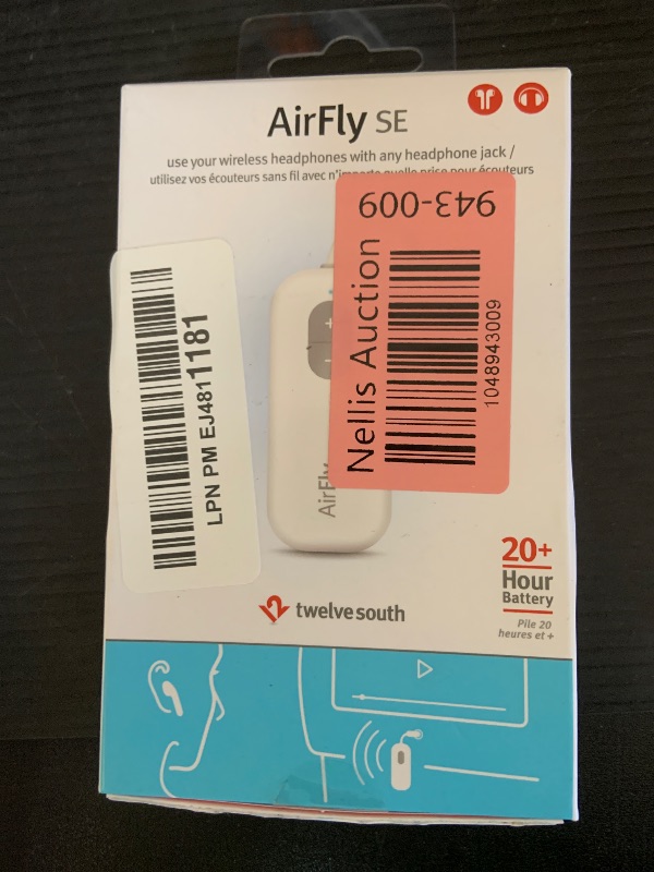 Photo 1 of Twelve South AirFly SE | Bluetooth Wireless Audio Transmitter Adapter for AirPods/Headphones, 20+ Hr Battery, Works with 3.5mm aux Jacks on Airplanes, TVs, Gym Equipment, and Travel