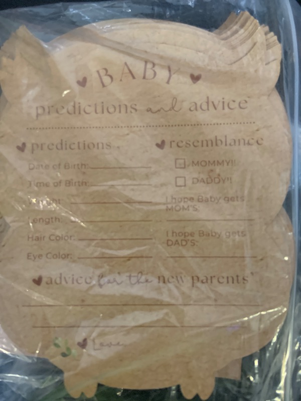 Photo 1 of Kate Aspen Woodland Animal Advice Cards For Baby Shower Game & Activity, Baby Prediction Cards, Baby Shower Decorations, (Set of 50)