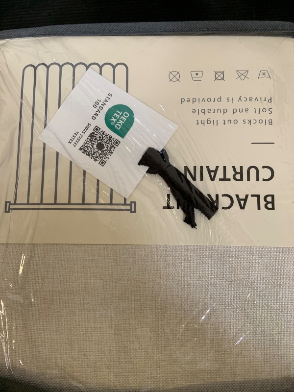 Photo 1 of 100% Blackout Shield Linen Blackout Curtains for Bedroom 96 Inches Long, Back Tab/Rod Pocket Living Room Drapes, Thermal Insulated Blackout Curtains 2 Panels Set, 50" W x 96" L,Cream
