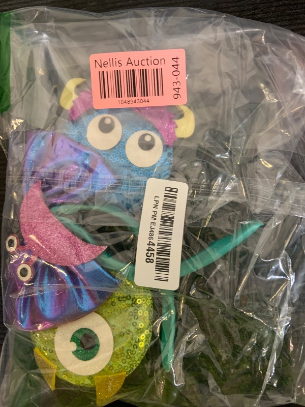 Photo 1 of FACHPINT Monsters Mouse Ears for Party - Multicolored Sulley Sequin Blue Ears Photo Prop, Green Mr.Q Ears for Boy Theme Park, (1pc)