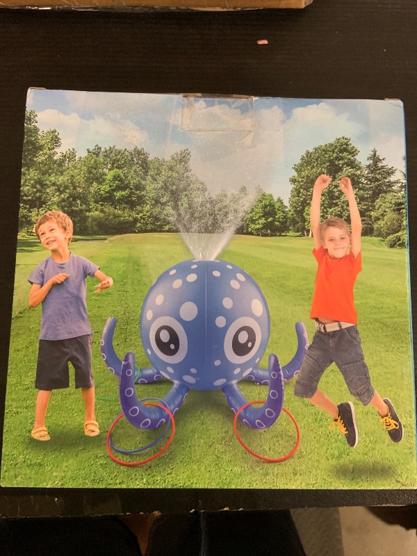 Photo 1 of Sprinkler for Kids Inflatable Octopus Water Toys with 6 Rings, Summer Outdoor Toys Backyard Water Spray Sprinkler Fun Toy for 3 4 5 6 Years and Up Boys Girls Gifts