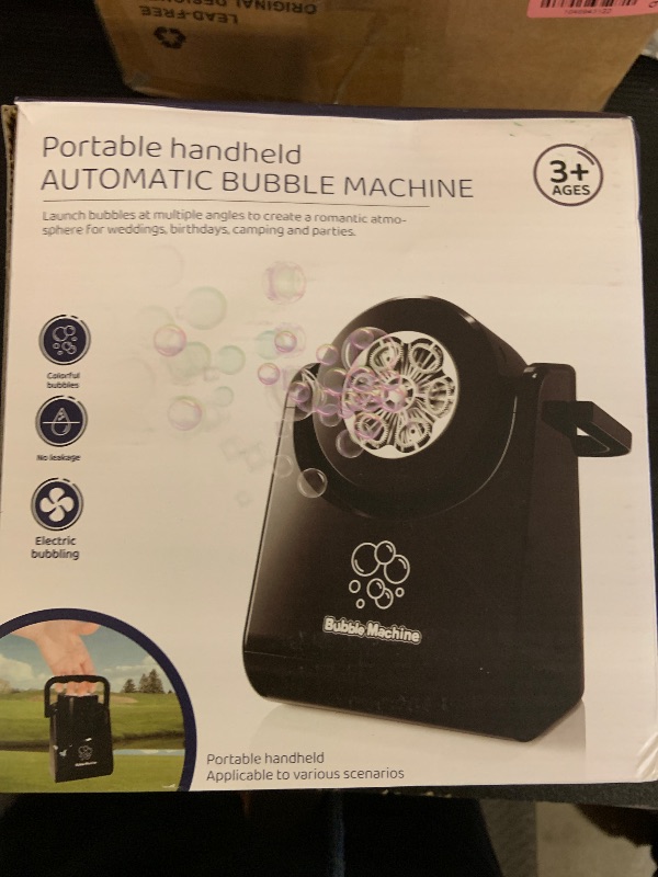 Photo 1 of Bubble Machine for Kids Toddlers,Automatic Bubble Blower,Portable Adjustable Angle Bubble Maker,Bubbles Toy for 3 4 5 6 7 Year Old Boy Girl,Outdoor Party Birthday Easter Baskets Stuffers Gifts White