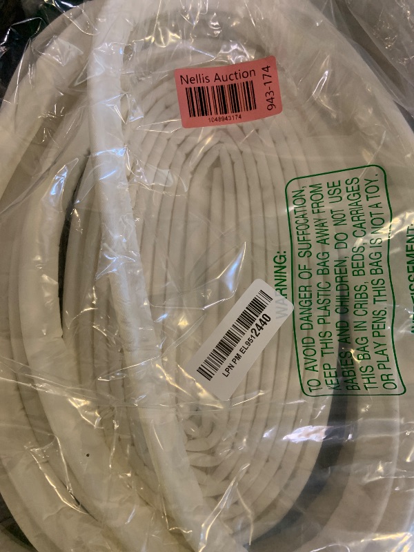Photo 1 of Fingwerk 40 Feet Long Reach Weather Stripping Door Seal, Fingwerk V-Shaped Replacement Door Seal Strip Foam Kerf Weather Stripping for Doors Frame Door Insulation Strip, Easy Cut to Size(White)
