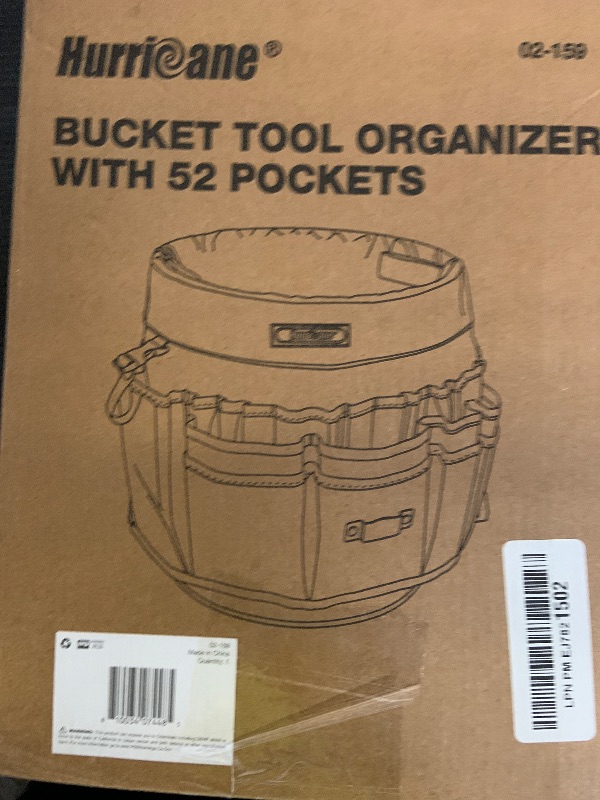 Photo 1 of HURRICANE 5 Gallon Bucket Tool Bag Organizer, Garden Tool Caddy with 52 Pockets, Waterproof for Most Buckets