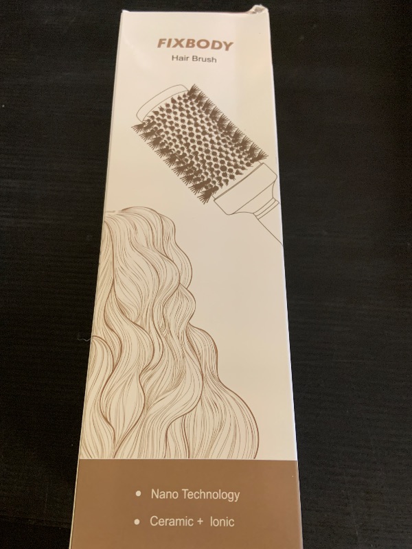 Photo 1 of FIXBODY Hair Brush, Round Brush for Blow Drying, Curling, Styling, Nano Thermal Ceramic & Ionic Tech, Boar Bristle, 3.3 inch, 2 inch Barrel, for Women, Volume & Shine, Brown, Hair Brush for Thick Hair