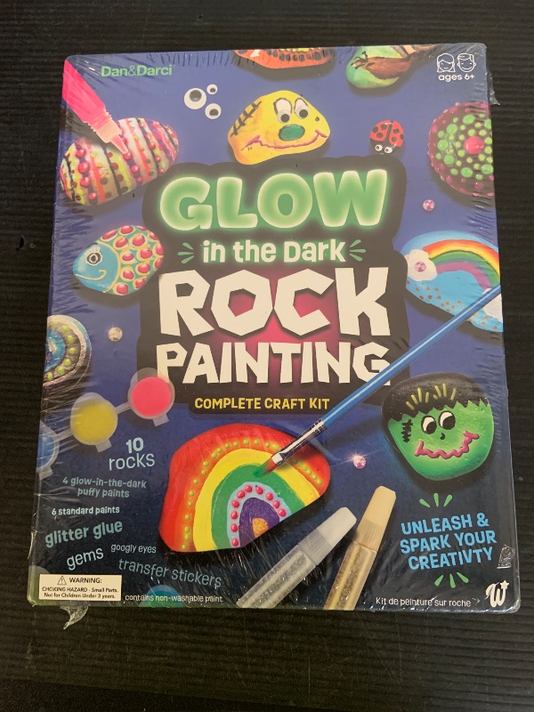 Photo 1 of Dan&Darci Kids Rock Painting Kit - Glow in The Dark - Arts & Crafts Gifts for Boys and Girls Ages 6-12 - Craft Activities Kits - Creative Art Toys for 6, 7, 8, 9, 10, 11 & 12 Year Old Kid