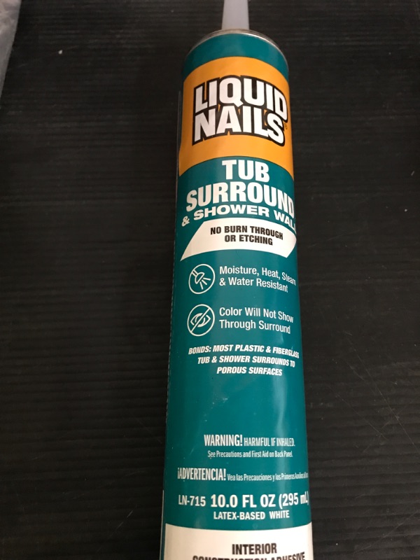 Photo 1 of Liquid Nails - LN715 LIQUID NAILS LN-715 Tub Surround and Shower Adhesive (Low VOC) (10-Ounce)