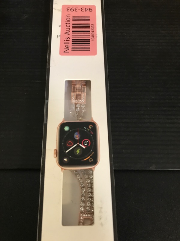 Photo 1 of Surace Metal Band for Apple Watch Bands 41mm for Women Series 9 7 8, Bling Diamond Rhinestone Link Bracelet with 2 in 1 Waterproof Bling Case Lace Edge Diamond Protective Bumper Face Cover, Rose Gold