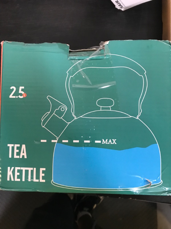 Photo 1 of Foedo Tea Kettle,Whistling Tea Kettle Stovetop 2.6 Quart, Tea Pots for Stove Top Food Grade Stainless Steel,Wood Pattern Handle(Yellow),With Anti Scald Towel
