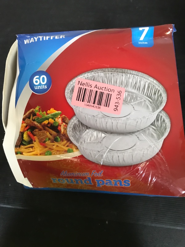 Photo 1 of Waytiffer 7 Inch Aluminum Round Foil Pans with Paper Lids 60pack Disposable Aluminum Tin for Roasting Baking Cooking
