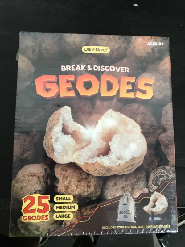 Photo 1 of Break Your Own Geodes - Hollow White Moroccan 1" - 2.5" Large, Medium, Small Geode for Kids - Science Kits for Kid Ages 8-12, 8-10, 12-14 Age - Discovery Toys Gifts