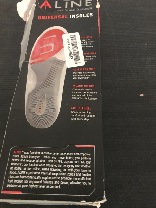 Photo 1 of ALINE Shoe Inserts for Men & Women - Arch Support, Work Boot Insoles for Standing All Day, Plantar Fasciitis Relief, Flat Foot Sole Orthotics. Red - Men 9.5-10.5 / Women 10.5-11.5 / EU 42.5-44