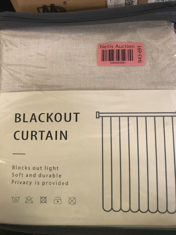 Photo 1 of 100% Blackout Shield Linen Blackout Curtains for Bedroom 84 Inches Long, Back Tab/Rod Pocket Living Room Drapes, Thermal Insulated Blackout Curtains 2 Panels Set, 50" W x 84" L, Cream