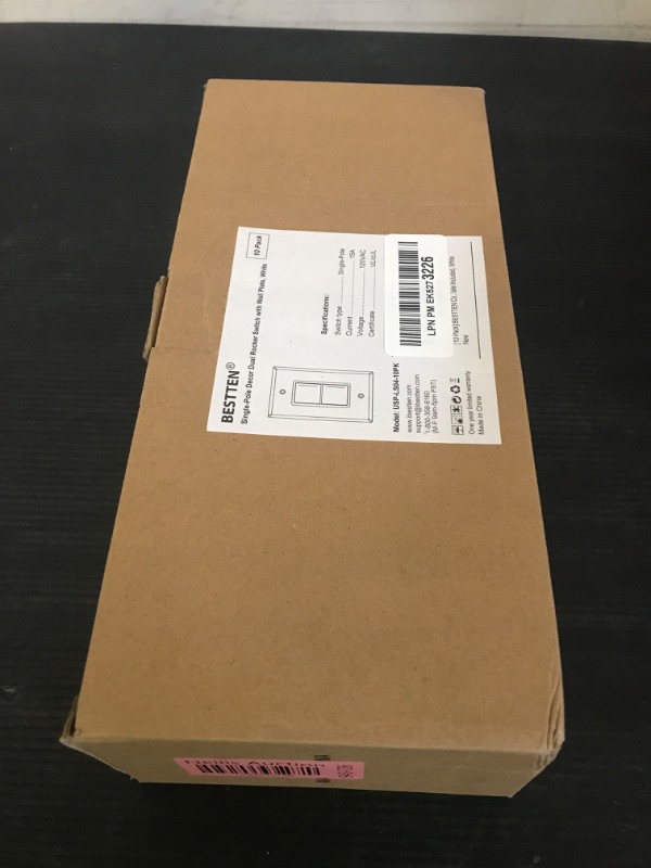 Photo 1 of BESTTEN 10 Pack Double Light Switch, Single Pole, Combination Decorator On/Off Interrupters, 15A 120V, Dual Paddle Rockers, Wallplate Included, UL Listed, White