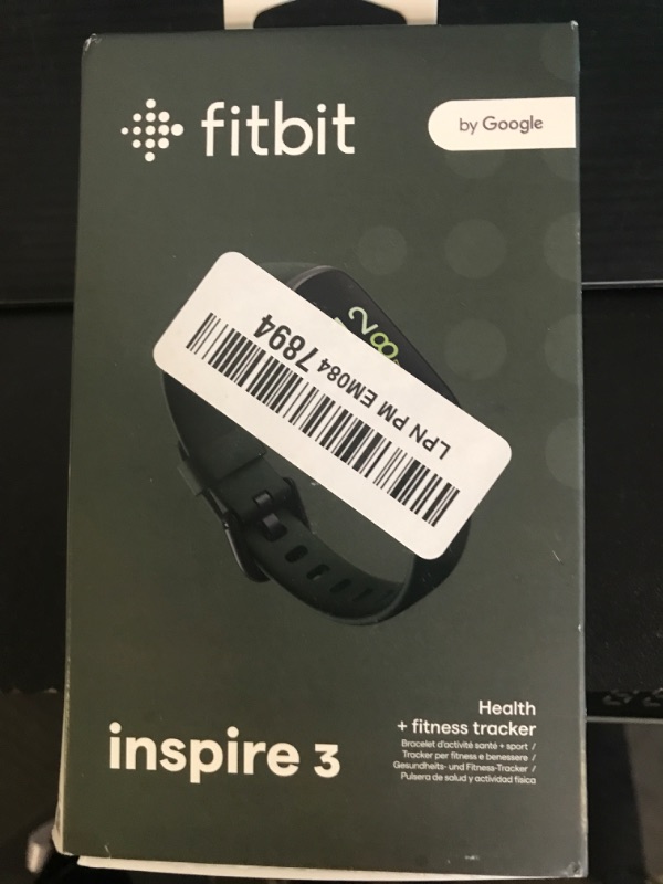 Photo 1 of Fitbit Inspire 3 Health &-Fitness-Tracker with Stress Management, Workout Intensity, Sleep Tracking, 24/7 Heart Rate and more, Midnight Zen/Black One Size (S & L Bands Included)