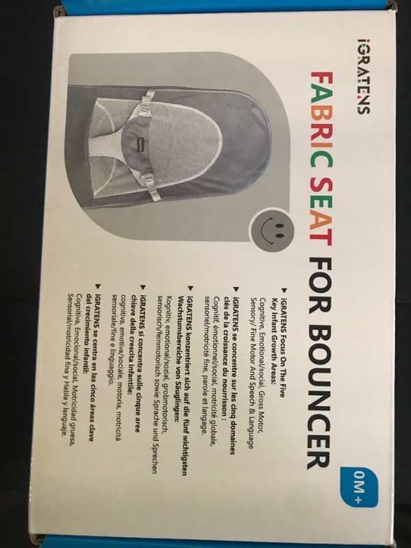 Photo 1 of iGRATENS Fabric Seat for Bouncer - Cover for Baby Bjorn Bouncer Balance Soft & Bliss, Ventilated Mesh, Skin -Friendly, Machine Washable, Gray