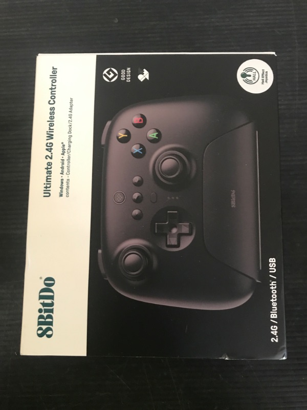 Photo 1 of 8Bitdo Ultimate 2.4G Wireless Controller, Hall Effect Joystick Update, Gaming Controller with Charging Dock for PC, Android, Steam Deck & Apple (Black)