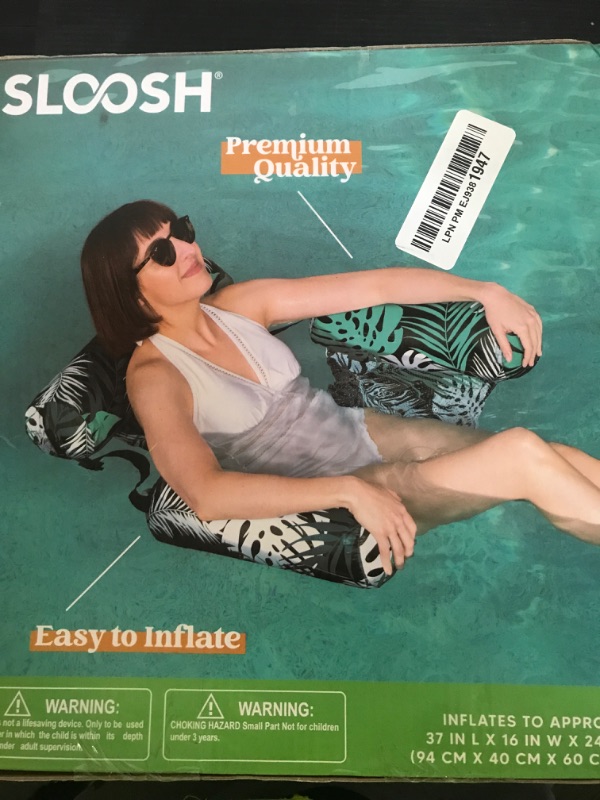 Photo 1 of Sloosh Pool Floats Adult, 2 Packs Inflatable Pool Lounge Chairs,Blow up Hammock Pool Noodles Floats for Adults,Floating Water Chair for Pool Party Lake River Water Fun(Tropical Leaves-Green,Blue)