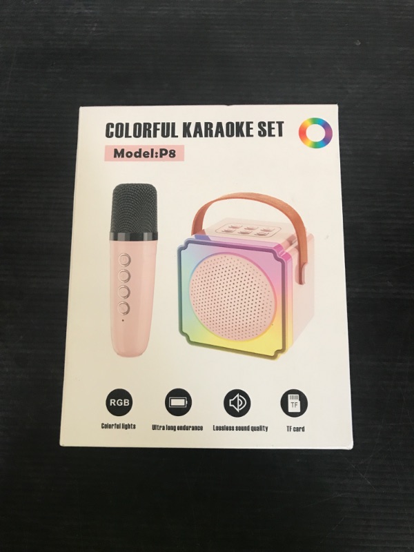 Photo 1 of Mini Karaoke Machine for Kids and Adults,Portable Bluetooth Karaoke Machine with 2 Wireless Microphones, Kids Karaoke Machine for Home Party,Birthday Gifts for Girls Boys?Beige?