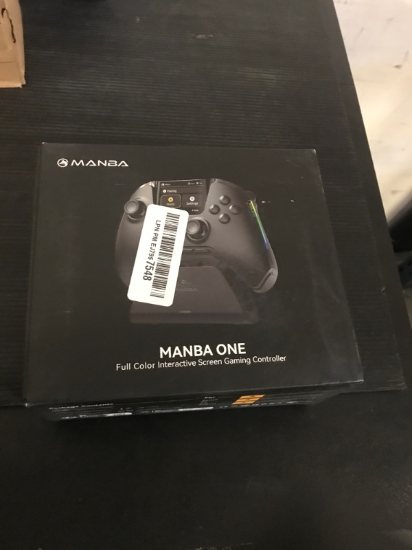 Photo 1 of ManbaOne Interactive Screen Wireless Gaming Controller for PC/Switch/Switch 2/iOS/Android,Hall Effect Stick & Trigger,RGB Lighting,Remappable Buttons,1800mAh with Charging Dock (Black)