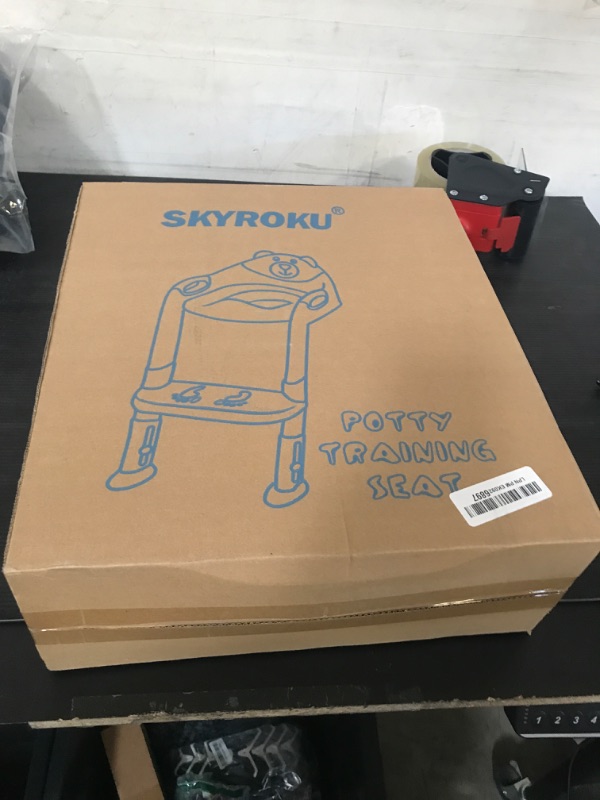 Photo 1 of Potty Training Seat with Step Stool Ladder, SKYROKU Potty Training Toilet for Kids Boys Girls Toddlers - Comfortable Safe Potty Seat with Anti-Slip Pads Ladder Grey