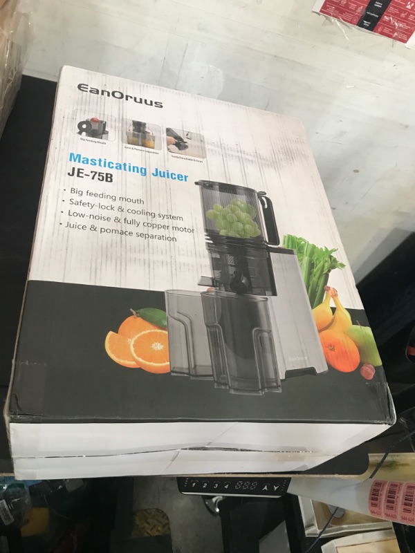 Photo 1 of Cold Press Juicer, 5.8" Wide Feed Chute Juice Extractor Machine with 400W, High Juice Yield, Slow Masticating Juicer for Whole Vegetables & Fruits, Metallic Silver