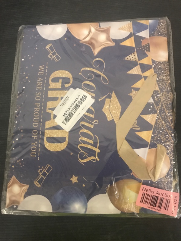 Photo 1 of ONANNA 2025 Graduation Gift Bag with Tissue Paper and Card with Envolope Blue and Gold Grad Gift Wrapping Bag for Him and Her, Class of 2025 Graduation Party Decorations Supplies