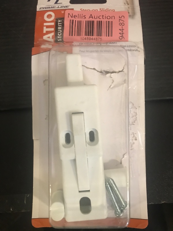 Photo 1 of Prime-Line U 9868 White Plastic Sliding Door Lock with Bushing (Single Pack)