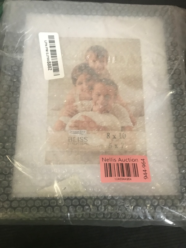Photo 1 of Icona Bay - 8x10 Black Picture Frame with Removable Mat for 5x7 Photo - Modern Style Engineered Wood Frame - Table Top or Wall Mount - Bliss Collection