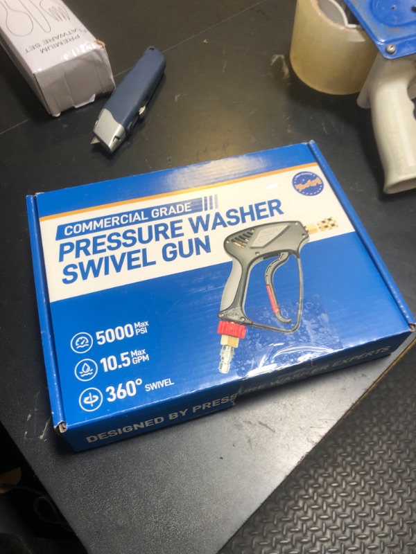 Photo 1 of TOOLCY Pressure Washer Short Gun, Commercial 5000 PSI / 10.5 GPM with Nozzle Tips, 3/8" Swivel USA-NPT Thread x Quick Socket, Sturdy Design for Gas Power Washer