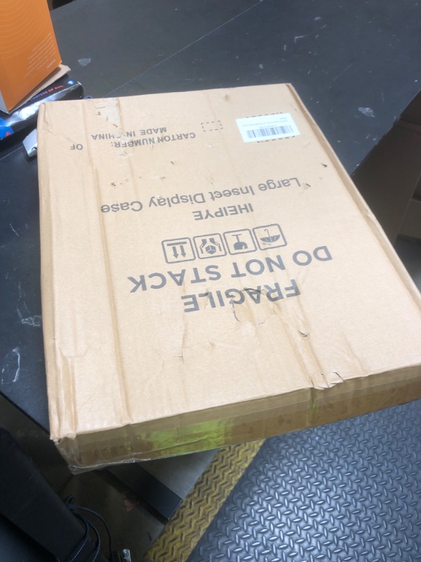 Photo 1 of IHEIPYE Insect Display Case Wall Mount Bug Display Collection Box for Butterfly Specimen with Anti Fade UV Protection Acrylic Top Eva Foam Pinning Board and 3 Sizes Pins Insect Shadow Box-Large Black