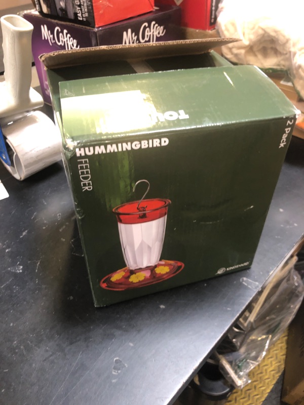 Photo 1 of Kingsyard 2 Pack Hummingbird Feeder for Outdoors Hanging - 6 Bee Guard Feeding Ports & Built-in Ant Moat, Wild Bird Feeder for Outside Garden Yard Patio 16 Oz, Clear