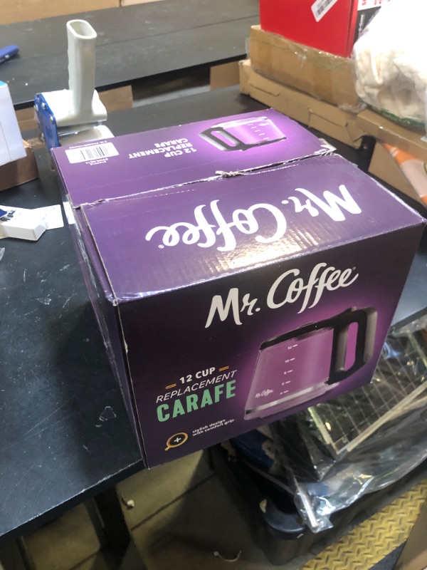 Photo 1 of Mr. Coffee 12-Cup Replacement Carafe – Compatible with Mr. Coffee 12 Cup Machines, Glass Pot with Black Handle