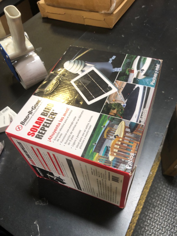 Photo 1 of Bird B Gone - Solar Bird Repeller - Spinning Bird Deterrent with Telescoping Arms - Prevents Birds from Landing - Humane Repellent - Portable Design - for Boats, Patios, AC Units, Etc - Solar Powered